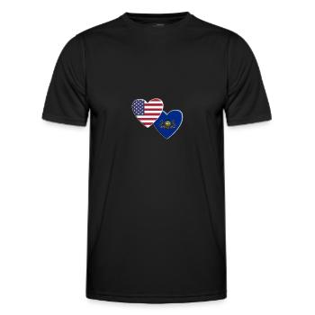 USA American State Of Pennsylvania Flag Patriotic - Men's Functional T-Shirt - black - Front - AI Model Male 178 dark (178cm)