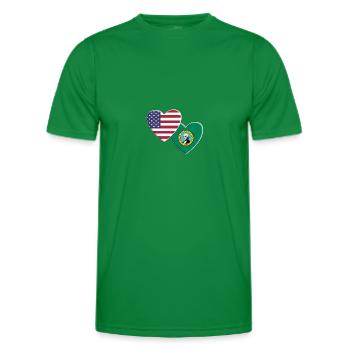 USA American State Of Washington Flag Patriotic - Men's Functional T-Shirt - kelly green - Front - AI Model Male 178 dark (178cm)