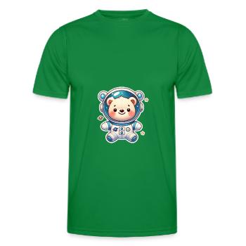 Teddybär Astronaut - Männer Funktions-T-Shirt - Kelly Green - Vorne - AI Model Male 178 dark (178cm)