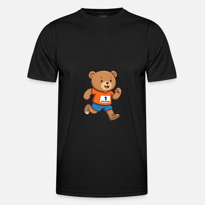 Teddy Bear Marathon Runner - Men's Functional T-Shirt - black