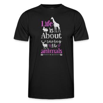 Tierschützer Vegetarier Tierliebe Tierheim - Männer Funktions-T-Shirt - Schwarz - Vorne - AI Model Male 178 dark (178cm)