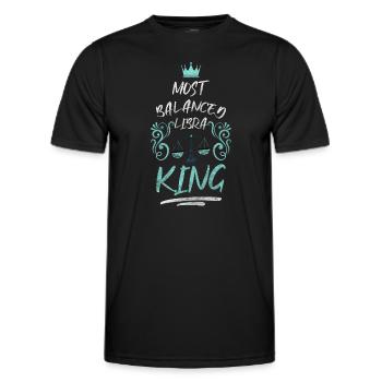 Waage Sternbild Oktober Aberglauben - Männer Funktions-T-Shirt - Schwarz - Vorne - AI Model Male 178 dark (178cm)