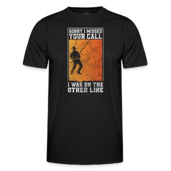 Fishing Fishing Leisure Sports - Men's Functional T-Shirt - black - Front - AI Model Male 178 dark (178cm)
