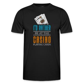 Kartenspiel Karten Pokerface Pokern - Männer Funktions-T-Shirt - Schwarz - Vorne - AI Model Male 178 dark (178cm)