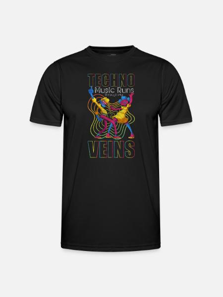 Techno Dj Minimal - Männer Funktions-T-Shirt - Schwarz