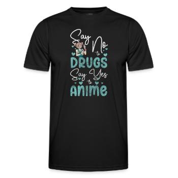 Anime Comic Senpai Waifu - Men's Functional T-Shirt - black - Front - AI Model Male 178 dark (178cm)