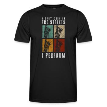 Street Musician Street Tipping Performance - Men's Functional T-Shirt - black - Front - AI Model Male 178 dark (178cm)