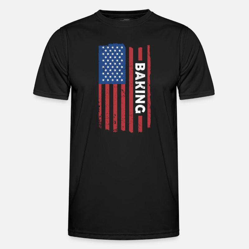Baker Us Flag Baking - Men's Functional T-Shirt - black