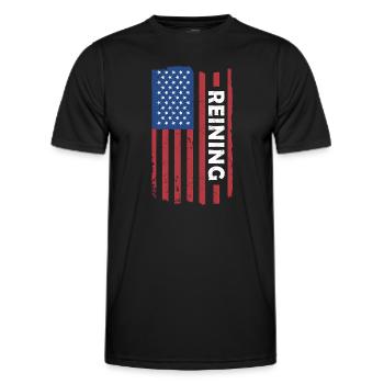Reiner Us Drapeau Reining - T-shirt sport Homme - noir - Devant - AI Model Male 178 dark (178cm)