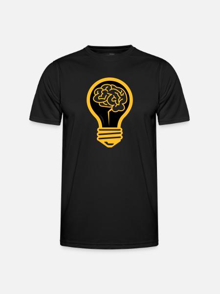 Light bulb with a brain - Men's Functional T-Shirt - black