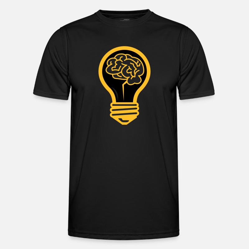 Light bulb with a brain - Men's Functional T-Shirt - black