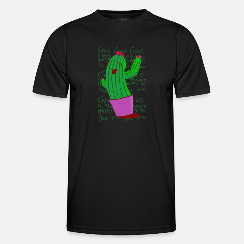 Happy Cactus - Men's Functional T-Shirt - black