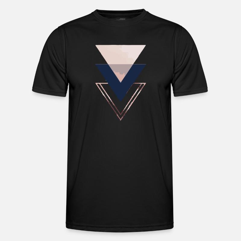 Triangles rose - Men's Functional T-Shirt - black
