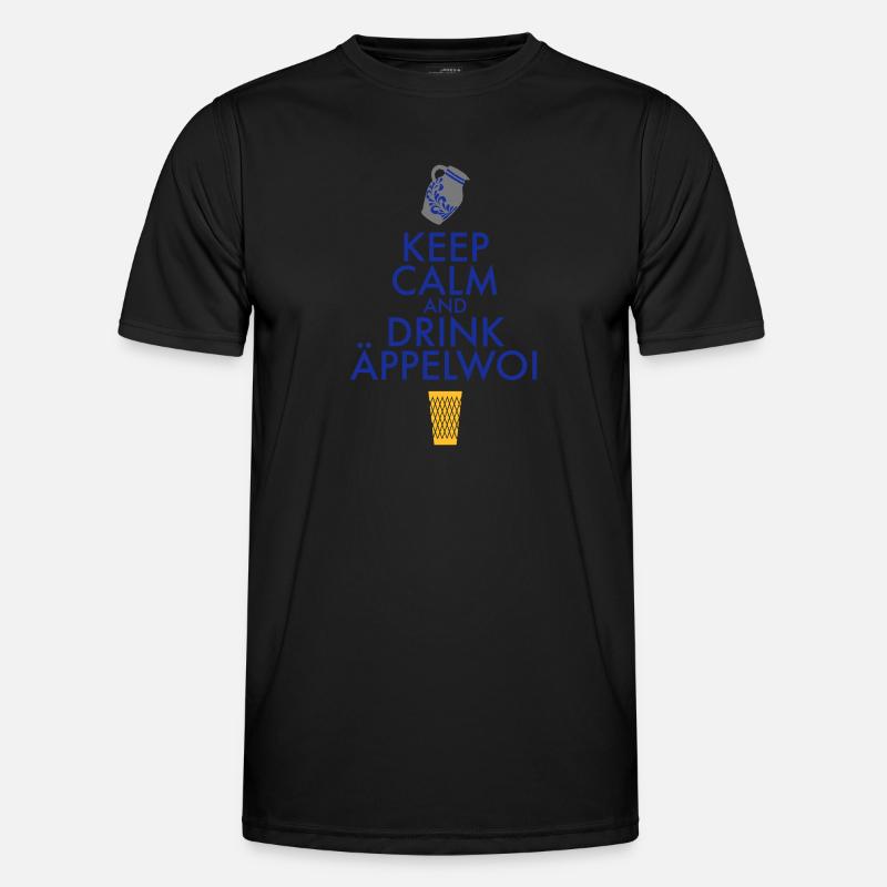 KEEP CALM AND DRINK ÄPPELWOI Männer Funktions-T-Shirt