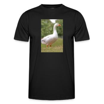 White Goose (domestic goose) - Men's Functional T-Shirt - black - Front - AI Model Male 178 dark (178cm)