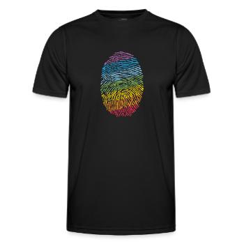 LGBT Arc-en-ciel Gay Coeur Homosexualité - T-shirt sport Homme - noir - Devant - AI Model Male 178 dark (178cm)