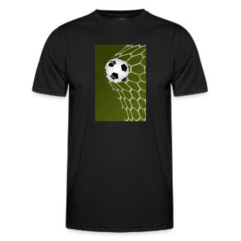Goal ! Ballon de foot - T-shirt sport Homme - noir - Devant - AI Model Male 178 dark (178cm)