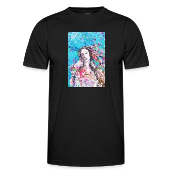 Vénus Botticelli - T-shirt sport Homme - noir - Devant - AI Model Male 178 dark (178cm)