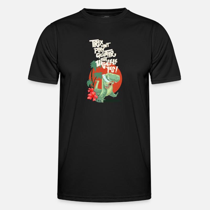 Ukulele trex - Männer Funktions-T-Shirt - Schwarz