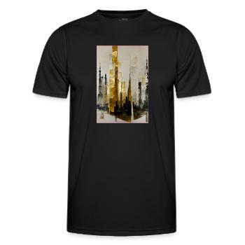 Abstract Tall Towers - Männer Funktions-T-Shirt - Schwarz - Vorne - AI Model Male 178 dark (178cm)