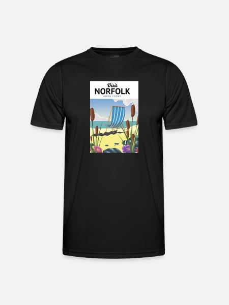 Norfolk Seaside Travel poster - Men's Functional T-Shirt - black