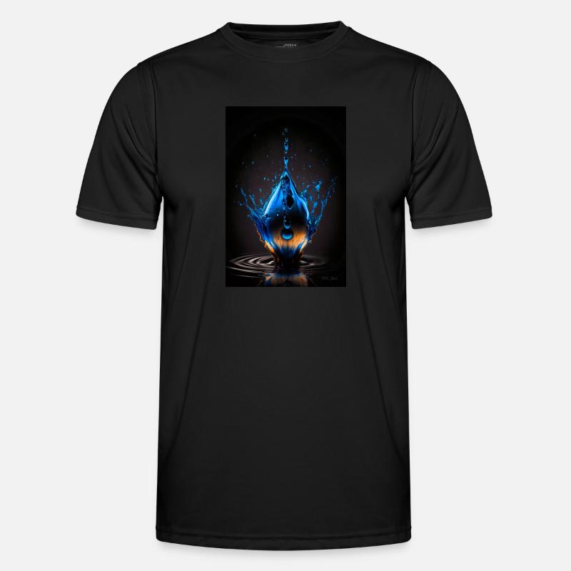 Drops blue 4 - Men's Functional T-Shirt - black