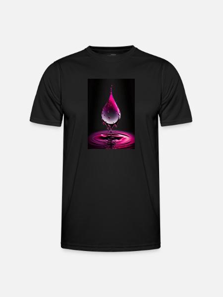 Drops magenta 4 - Men's Functional T-Shirt - black