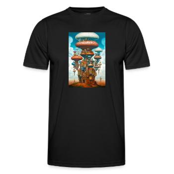 Ville champignon - T-shirt sport Homme - noir - Devant - AI Model Male 178 dark (178cm)