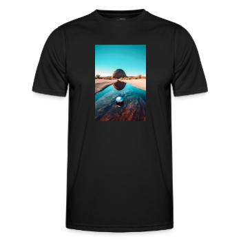 Rund - Männer Funktions-T-Shirt - Schwarz - Vorne - AI Model Male 178 dark (178cm)