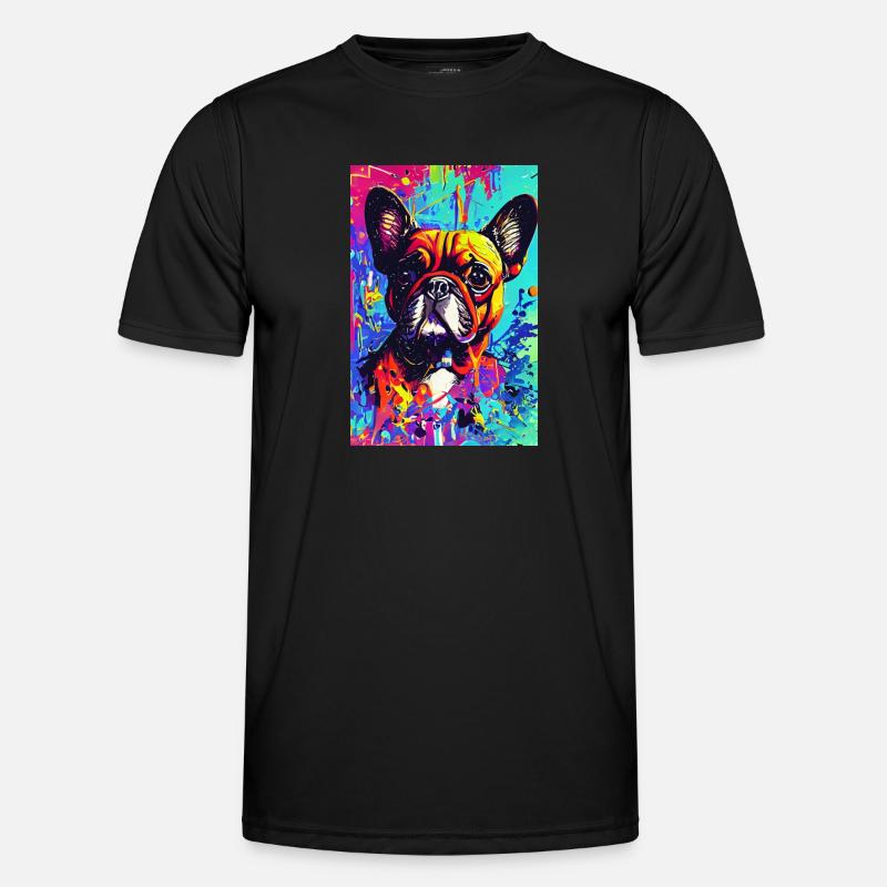 Impression pop art moderne | coloré | Bouledogue français T-shirt sport Homme