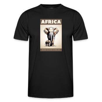 Africa where the wild things are - Männer Funktions-T-Shirt - Schwarz - Vorne - AI Model Male 178 dark (178cm)