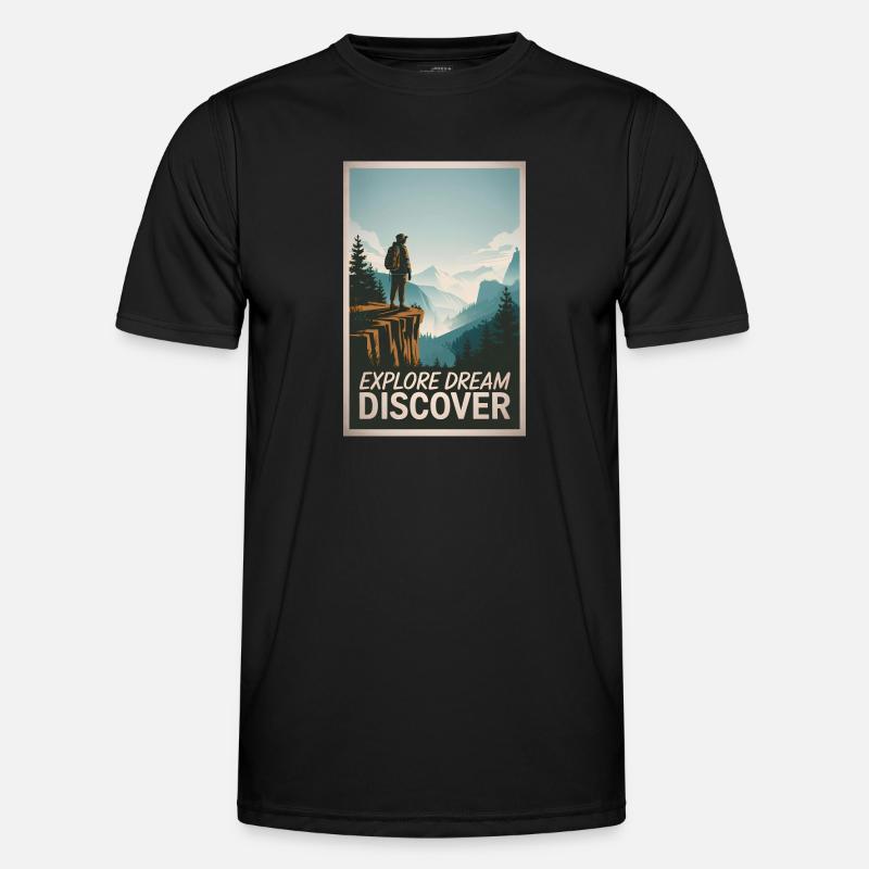 Explore Dream Explore - Männer Funktions-T-Shirt - Schwarz