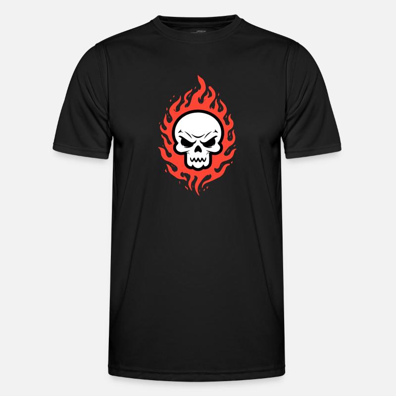 Skull in flames Men's Functional T-Shirt
