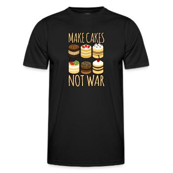 Make Cakes Not War - Männer Funktions-T-Shirt - Schwarz - Vorne - AI Model Male 178 dark (178cm)