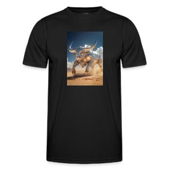 Chrome Bull Power Charge - Men's Functional T-Shirt - black - Front - AI Model Male 178 dark (178cm)