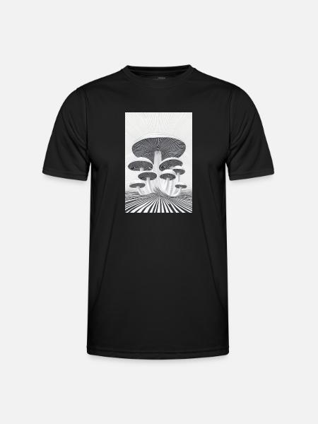 Optical Mushroom Forest - Men's Functional T-Shirt - black