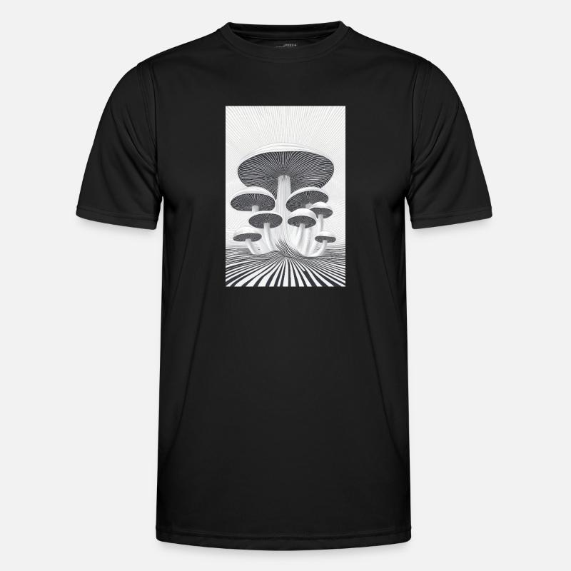 Optical Mushroom Forest - Men's Functional T-Shirt - black