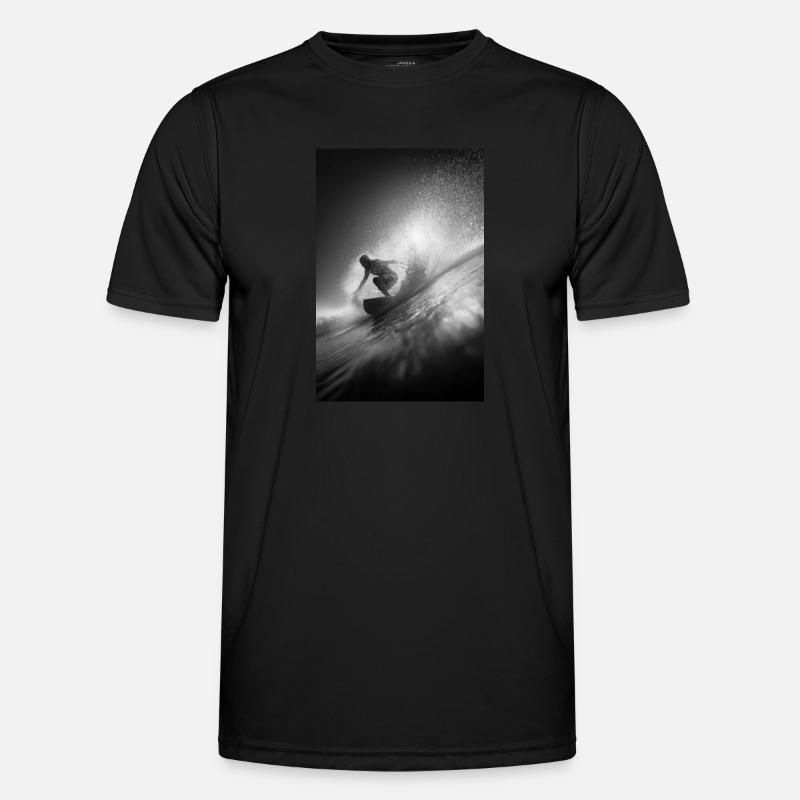 Black & White Surf Explosion - Men's Functional T-Shirt - black