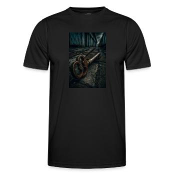 Clé rouillée des secrets oubliés - T-shirt sport Homme - noir - Devant - AI Model Male 178 dark (178cm)