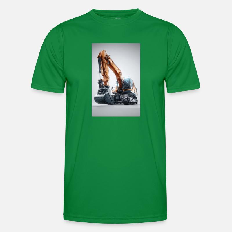 Powerful Excavator Machine Men's Functional T-Shirt