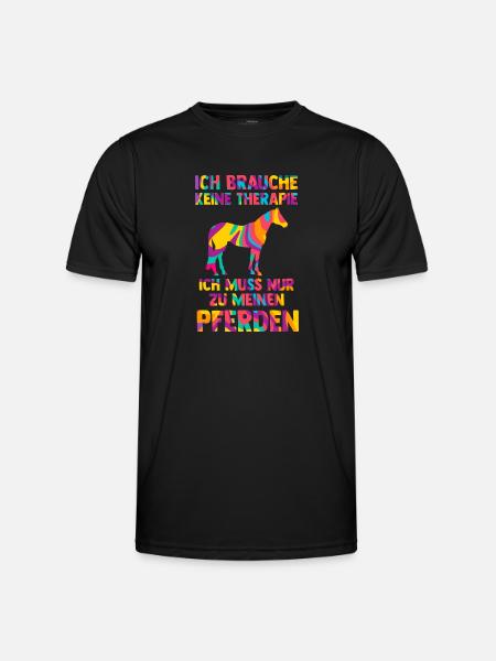Reiten Pferd Reiter Geschenk - Männer Funktions-T-Shirt - Schwarz