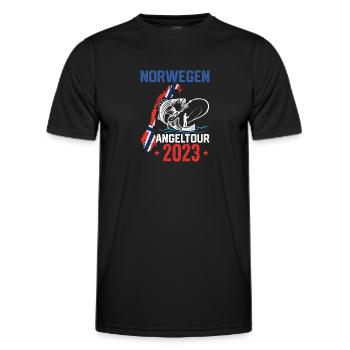 Norwegen Angeltour 2023 Hochseeangeln - Männer Funktions-T-Shirt - Schwarz - Vorne - AI Model Male 178 dark (178cm)