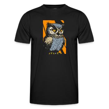 Owls Artsy Animal Wildlife Forest Animal - Men's Functional T-Shirt - black - Front - AI Model Male 178 dark (178cm)