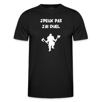 J’peux pas j’ai duel - T-shirt sport Homme - noir - Devant - AI Model Male 178 dark (178cm)