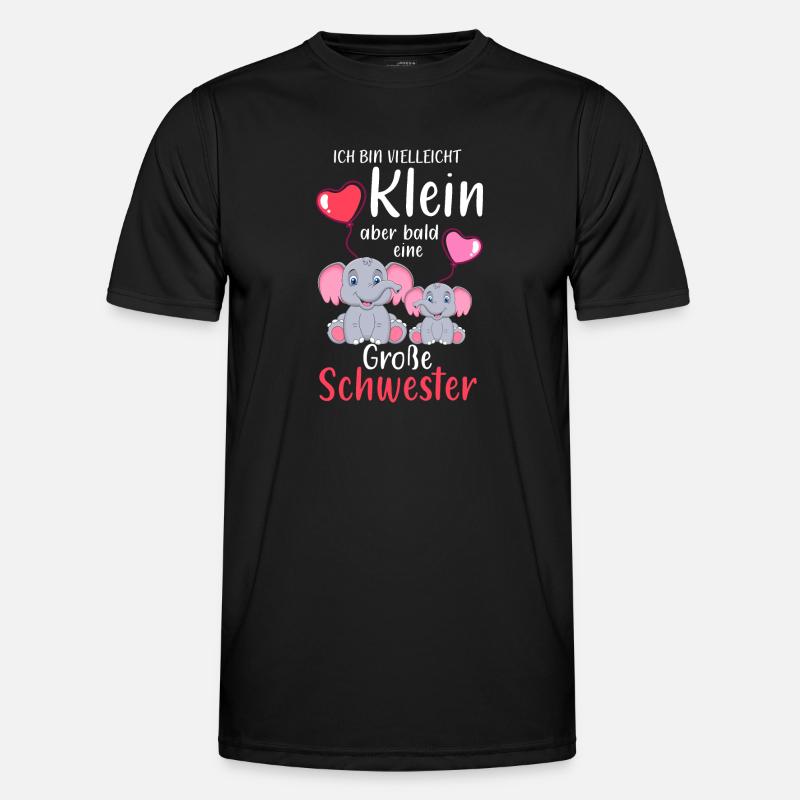 Ich Bin Klein Aber Bald Eine Große Schwester - Männer Funktions-T-Shirt - Schwarz