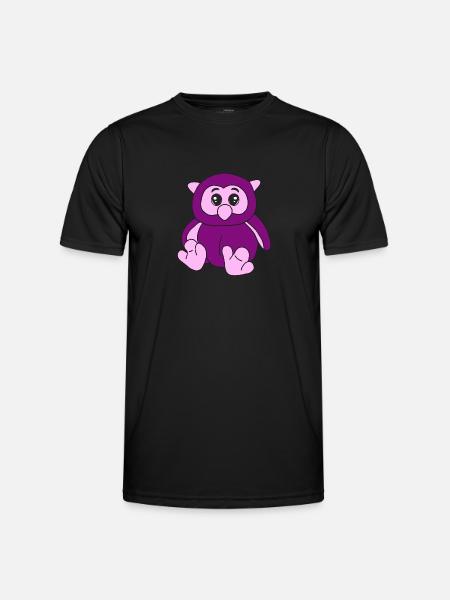 Süße lila Eule - Männer Funktions-T-Shirt - Schwarz