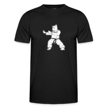 Karate Cat Self Defense - Men's Functional T-Shirt - black - Front - AI Model Male 178 dark (178cm)