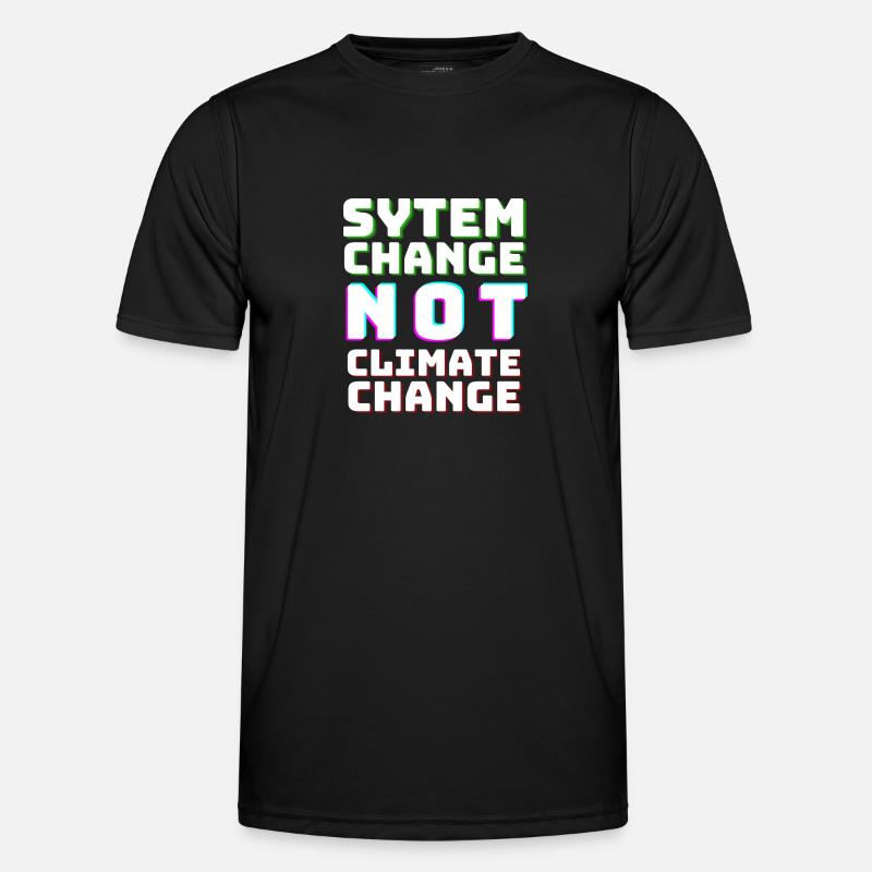 System Change not Climate Change - Männer Funktions-T-Shirt - Schwarz