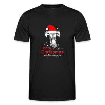 Merry Christmas Schafbock Frohe Weihnachten - Männer Funktions-T-Shirt - Schwarz - Vorne - AI Model Male 178 dark (178cm)