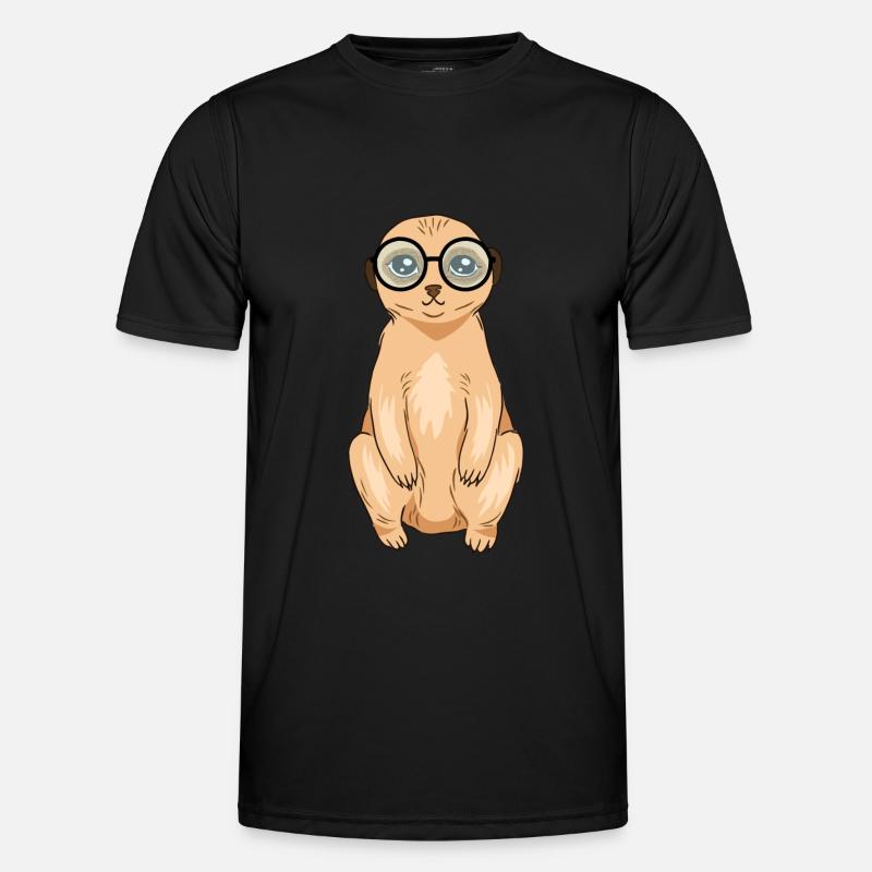 Erdmännchen - Männer Funktions-T-Shirt - Schwarz